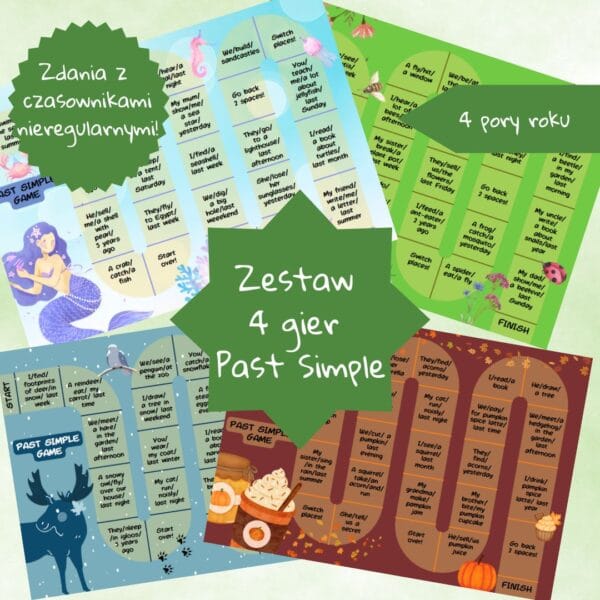 Zestaw 4 gier past simple